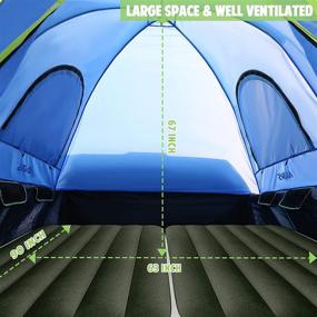 img 1 attached to Waterproof & Windproof Truck Bed Tent - Portable Double Layer Camping Tent 🏕️ for 5.5-6 FT Truck Bed - 2 Person Tent with Rainfly for Camping & Hiking