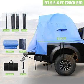 img 3 attached to Waterproof & Windproof Truck Bed Tent - Portable Double Layer Camping Tent 🏕️ for 5.5-6 FT Truck Bed - 2 Person Tent with Rainfly for Camping & Hiking