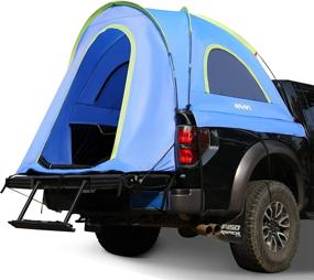 img 4 attached to Waterproof & Windproof Truck Bed Tent - Portable Double Layer Camping Tent 🏕️ for 5.5-6 FT Truck Bed - 2 Person Tent with Rainfly for Camping & Hiking