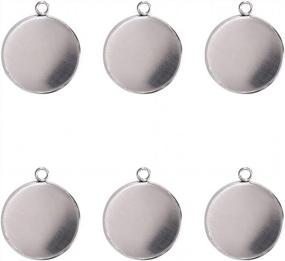 img 4 attached to 20Pcs Tray Pendant For Jewelry Making Kits Stainless Steel Round Bezel 25X25Mm