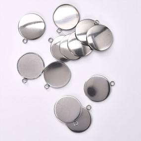 img 3 attached to 20Pcs Tray Pendant For Jewelry Making Kits Stainless Steel Round Bezel 25X25Mm