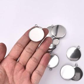 img 2 attached to 20Pcs Tray Pendant For Jewelry Making Kits Stainless Steel Round Bezel 25X25Mm
