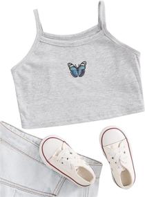 img 4 attached to 🦋 Stylish Romwe Butterfly Pattern Girls' Clothing: Shop the Best Summer Tops, Tees & Blouses