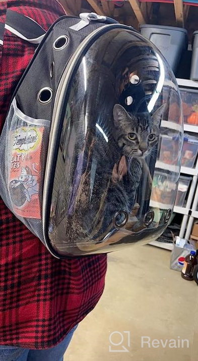 img 1 attached to XZKING Transparent Space Capsule Pet Carrier Bag – Cat Backpack Carrier with Bubble Design, Airline Approved Travel Carrier for Small Dogs, Cats, Puppies – Outdoor Use Hiking Backpack, Red Color review by Garry Ortiz