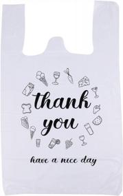 img 3 attached to Reusable Thank You Bags For Shopping: Foraineam'S 500-Count Plastic Grocery Bags With Convenient T-Shirt Handles