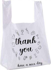 img 4 attached to Reusable Thank You Bags For Shopping: Foraineam'S 500-Count Plastic Grocery Bags With Convenient T-Shirt Handles