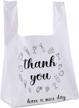 reusable thank you bags for shopping: foraineam's 500-count plastic grocery bags with convenient t-shirt handles logo