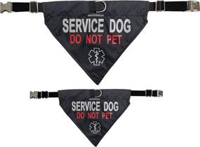 img 4 attached to 🐾 Premium Adjustable Nylon Service Dog Collar - Medium/Large 15"-25" with Reflective Medical Bandana and Sturdy Center D-Ring