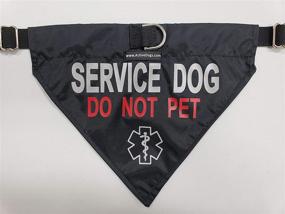 img 3 attached to 🐾 Premium Adjustable Nylon Service Dog Collar - Medium/Large 15"-25" with Reflective Medical Bandana and Sturdy Center D-Ring