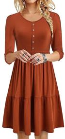 img 4 attached to SUREPLE Women's Dresses with Pockets in Burgundy, Size L – Clothing for Women