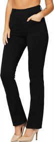 img 4 attached to Conceited Women'S Premium Stretch Bootcut Dress Pants With Pockets - Wear To Work - Ponte Treggings