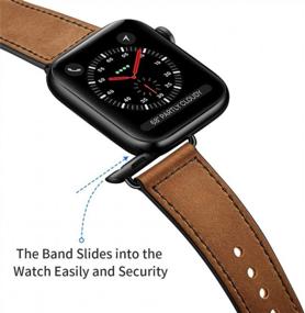 img 3 attached to Upgrade Your Apple Watch With Genuine Leather Strap - KYISGOS Compatible With IWatch Band In Retro Camel Brown/Black, Fits 41Mm/40Mm/38Mm Sizes