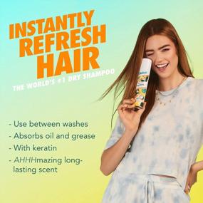 img 3 attached to Batiste Dry Shampoo, Tropical Fragrance, освежает волосы и впитывает жир между мытьями, безводный шампунь для придания текстуре волос и тела, бутылка сухого шампуня 6,35 унций