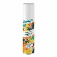 batiste dry shampoo, tropical fragrance, освежает волосы и впитывает жир между мытьями, безводный шампунь для придания текстуре волос и тела, бутылка сухого шампуня 6,35 унций логотип