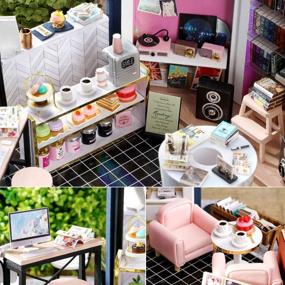 img 1 attached to Creative Room Wooden Doll House Accessories Kit With Dust Proof, 1:24 Scale - TuKIIE DIY Miniature Furniture For Kids, Teens, And Adults Perfect For Book Cafe Theme