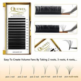 img 1 attached to QUEWEL Volume Eyelash Extensions 0.03-0.12Mm C/CC/D/DD Curl 8-25Mm Length Easy Fan Volume Lashes 2D-20D Self Fanning Volume Lashes 0.03D Mix-8-15Mm Long Lasting Blooming Lashes(0.03D Mix8-15)