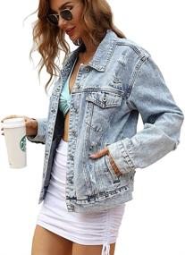 img 4 attached to Tsher Womens Boyfriend Jacket Sleeve Women's Clothing - Coats, Jackets & Vests