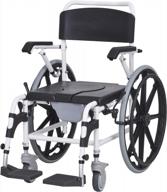 homcom bariatric rolling shower wheelchair with detachable bucket, 17" seat width & waterproof design - black logo