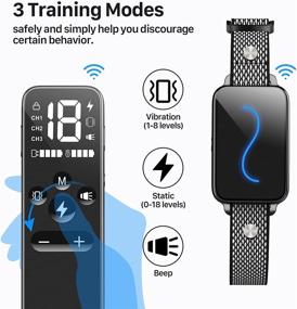 img 2 attached to Vsezund Dog Training Collar - Rechargeable Shock & Vibration Collar for Dogs with Electric Stimulation, Beep, Security Lock, Remote Control, and Waterproof Design - Suitable for Small, Medium, Large Breeds