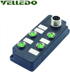 img 2 attached to VELLEDQ M8 Threaded Distribution Box With 4-12 Ports, Passive Signal Transfer, Male 3PIN Input, Female M12/M23 Output For I/O Fieldbus Module Junction Block Systems (4 Ports)