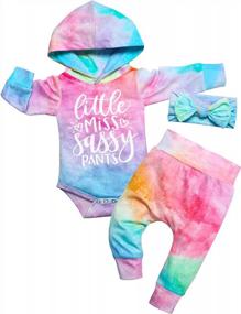 img 4 attached to Newborn Baby Girl Hoodie Jumpsuit Flower Pants Long Sleeve Outfit Set