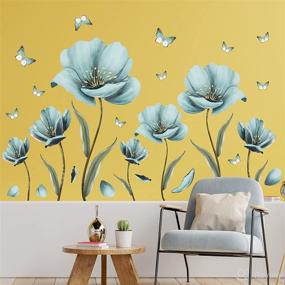 img 1 attached to 🌸 Amaonm Creative Removable 3D Nursery Flower Wall Decals: DIY Romantic Floral Butterfly Leaf Wall Sticker Murals for Kids Girls Bedroom Living Room Home Wall Decoration (Light Green)