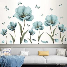 img 3 attached to 🌸 Amaonm Creative Removable 3D Nursery Flower Wall Decals: DIY Romantic Floral Butterfly Leaf Wall Sticker Murals for Kids Girls Bedroom Living Room Home Wall Decoration (Light Green)