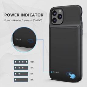 img 2 attached to Protective Charger Case For IPhone 11 Pro With 4800MAh Battery Capacity | Portable & Extended Rechargeable Battery Case By Smiphee (Black)