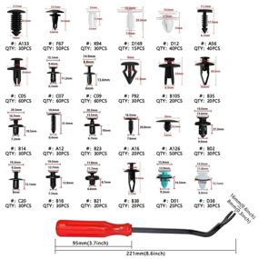 img 2 attached to 801 PCS Car Retainer Clips Fasteners Kit with Fastener Remover - 24 Sizes for Car Body Kits, Door Panels - Ford GM Toyota Honda Chrysler BMW Benz Nissan Subaru Audi Mazda