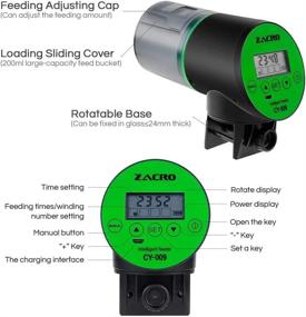 img 2 attached to 🐠 Zacro Automatic Fish Feeder: Rechargeable Timer with USB Charger - Ideal Fish Food Dispenser for Aquarium or Fish Tank