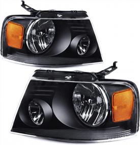img 4 attached to 2004-2008 FORD F150 Headlight Assembly Replacement With Amber Reflector And Black Housing - OEDRO
