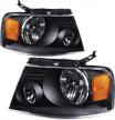 2004-2008 ford f150 headlight assembly replacement with amber reflector and black housing - oedro logo