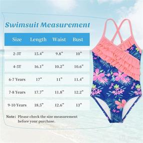 img 2 attached to 👶 American Trends Toddler Girl Swimsuit for Beach Bathing - Baby Girls' One Piece Ruffle Butt Swimwear Girls