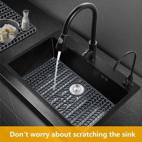 img 1 attached to JOOKKI Silicone Sink Protector Mat - 29.5"X15" Farmhouse Sink Grid For Stainless Steel And Porcelain Sinks