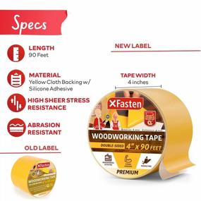 img 3 attached to Industrial-Strength Double-Sided Woodworking Tape, 4"X30 Yards Yellow CNC Machine Tape For Woodworkers And Crafters - Removable Woodturner'S Tape From XFasten