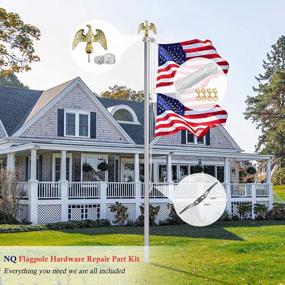 img 3 attached to Complete Flagpole Repair Kit - Includes 50 Feet Of Halyard Rope, 7" Eagle Topper, Zinc Alloy Cleat, 4 Metal Swivel Snap Clips, And Aluminum Flagpole Truck With Nylon Pulley - Fits 1.6"-2" Flag Poles
