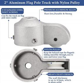 img 1 attached to Complete Flagpole Repair Kit - Includes 50 Feet Of Halyard Rope, 7" Eagle Topper, Zinc Alloy Cleat, 4 Metal Swivel Snap Clips, And Aluminum Flagpole Truck With Nylon Pulley - Fits 1.6"-2" Flag Poles