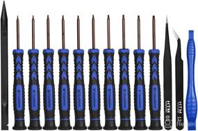 img 4 attached to HengTianMei Torx Screwdriver Set - 14 in 1 with T1 T2 T3 T4 T5 T6 T7 T8 T9 T10 Security Torx Bit & ESD Tweezers, Magnetic Precision Repair Kit for Xbox, PS4, Ring Doorbell, MacBook, Computer