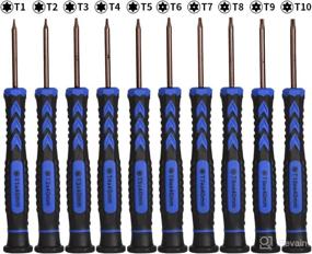 img 3 attached to HengTianMei Torx Screwdriver Set - 14 in 1 with T1 T2 T3 T4 T5 T6 T7 T8 T9 T10 Security Torx Bit & ESD Tweezers, Magnetic Precision Repair Kit for Xbox, PS4, Ring Doorbell, MacBook, Computer