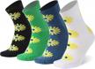 men women combed cotton novelty running socks 4 pairs funny casual cycling crew socks multicoloured - sumade logo