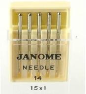 🧵 janome sewing machine needle universal size 14 - 5 needles per pack: ultimate stitching precision and durability! logo