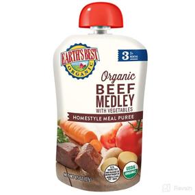 img 4 attached to 🍼 High-quality Organic Baby Food: Earth's Best Stage 3 Beef Medley with Vegetables - 4.5 oz Pouch (Pack of 12)