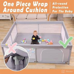 img 2 attached to 👶 Palopalo Jumbo Baby Playpen: Kids Play Yard, 71x59 Inches, Sturdy and Child-Friendly Materials, Non-Toxic, Transparent, Perfect for Safe Playdates