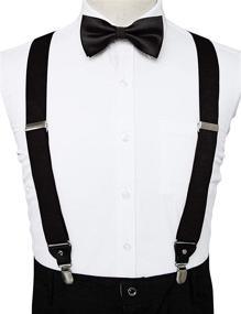 img 1 attached to JEMYGINS Black Suspender Silk Sets