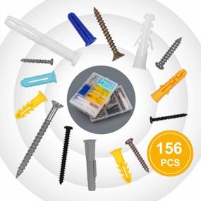 img 2 attached to Secure Your Walls With Leanking 156Pc Heavy Duty Drywall Anchors And Screws Kit - Includes Plastic Anchors And Steel Screws!