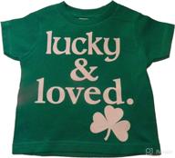 🍀 adorable custom kingdom baby boys/girls lucky and loved irish shamrock t-shirt in vibrant green логотип