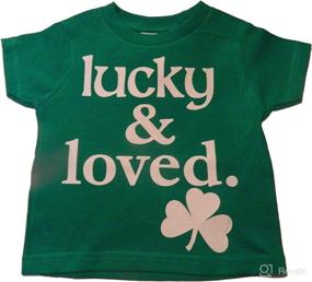 img 1 attached to 🍀 Adorable Custom Kingdom Baby Boys/Girls Lucky and Loved Irish Shamrock T-Shirt in Vibrant Green