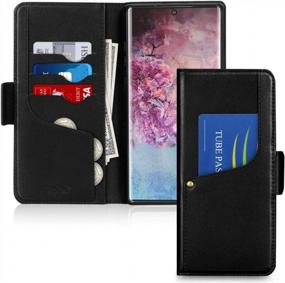 img 4 attached to Защитите свой Galaxy Note 10 в стильном чехле-бумажнике из натуральной кожи Toplive с подставкой
