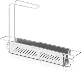 img 4 attached to Maximize Sink Space With SUBEKYU Telescopic Sink Storage Rack Holder - Expandable, Stainless Steel And Versatile