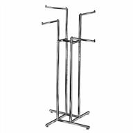 heavy duty chrome 4 way clothing rack with adjustable height arms and square tubing - perfect for store display logo